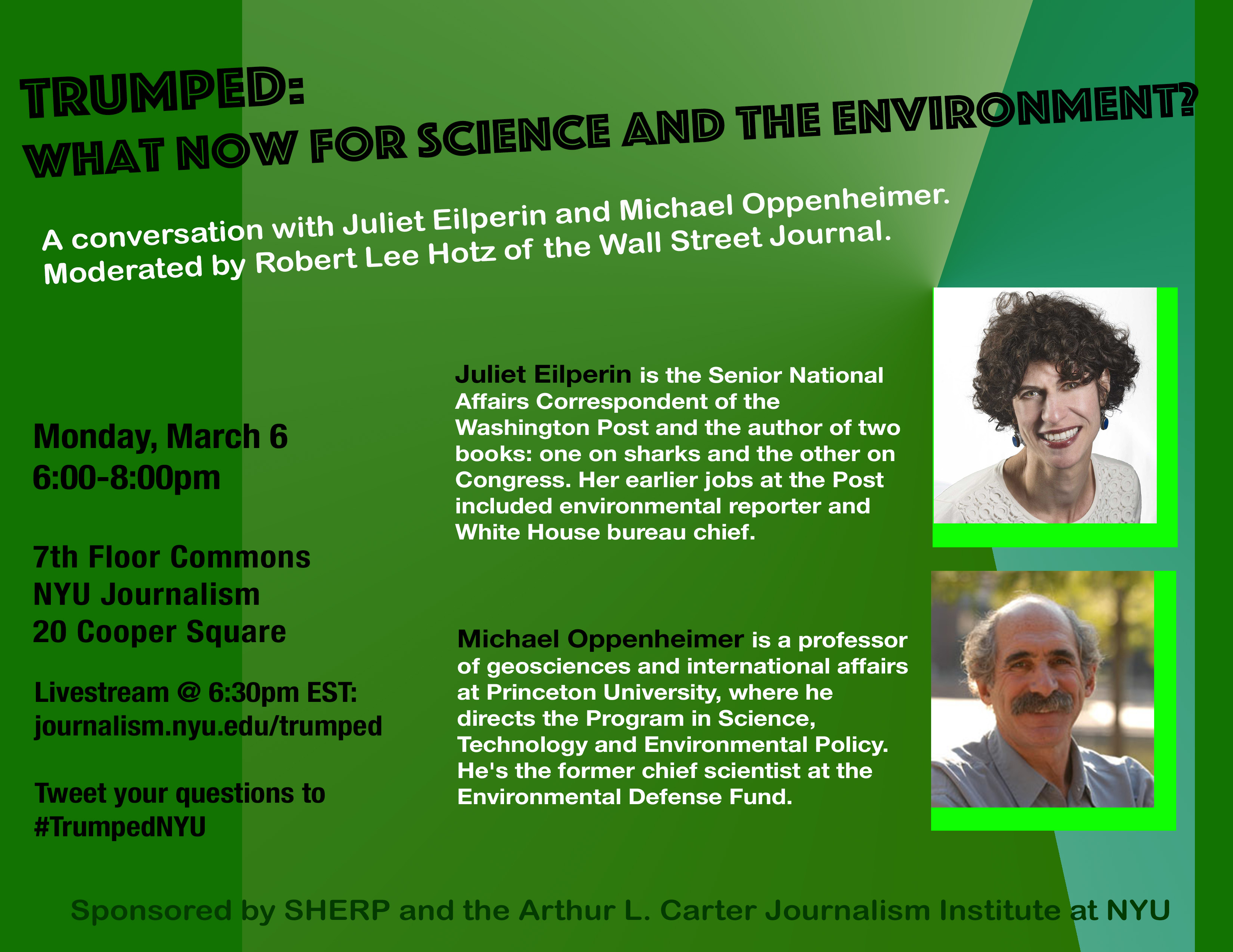 Trumped: What Now for Science and the Environment? - Event Poster 6 Mar 2017