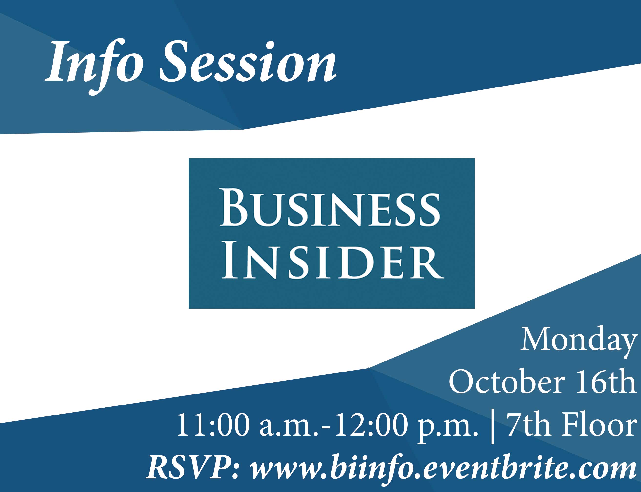 Info Session - Business Insider - Event Poster October 16th 2017