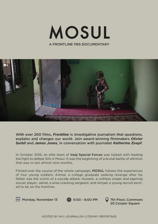 MOSUL: A Frontline PBS Documentary - Event Poster 2017