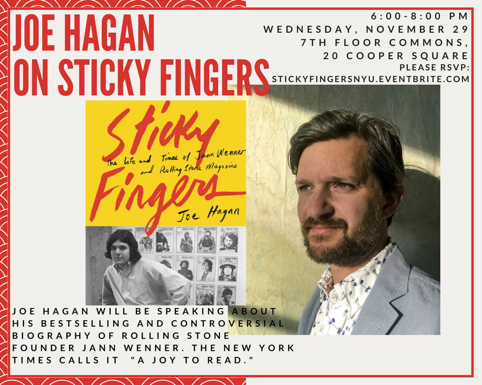 Joe Hagan on Sticky Fingers - Event Poster 2017