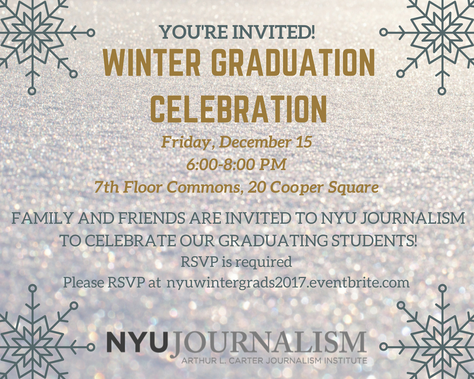 Winter Journalism Graduation Celebration - Event Poster 2018