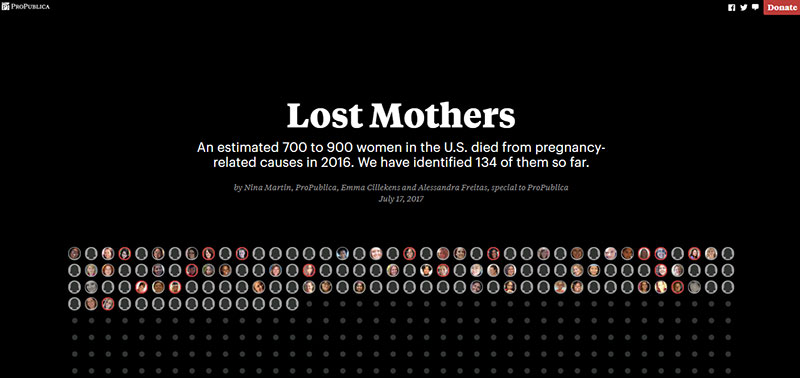 NYU and ProPublica collaboration about maternal mortality continues to garner awards: Polk, Peabody awards and Pulitzer finalist