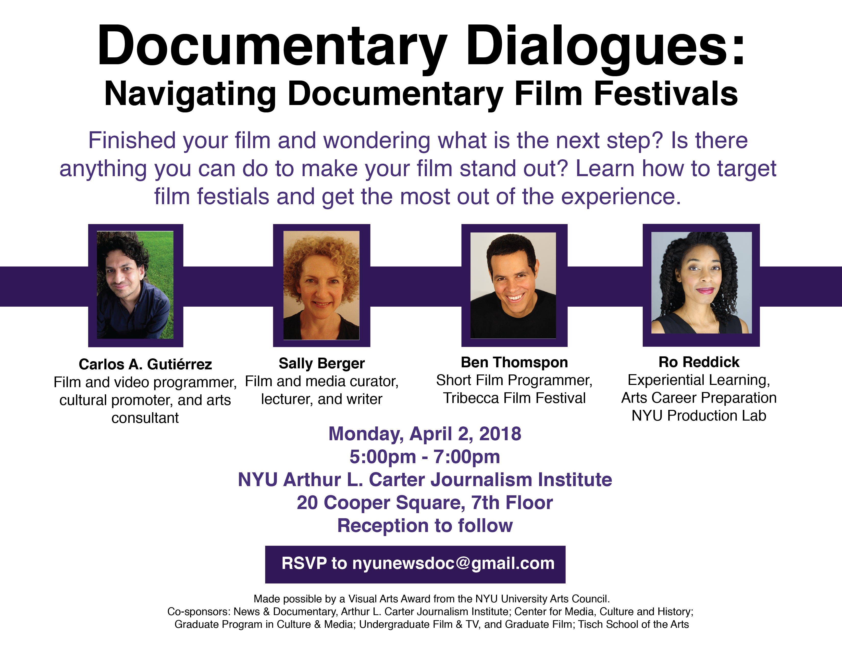 Documentary Dialogues: Navigating Documentary Film Festivals - Event Poster 2018