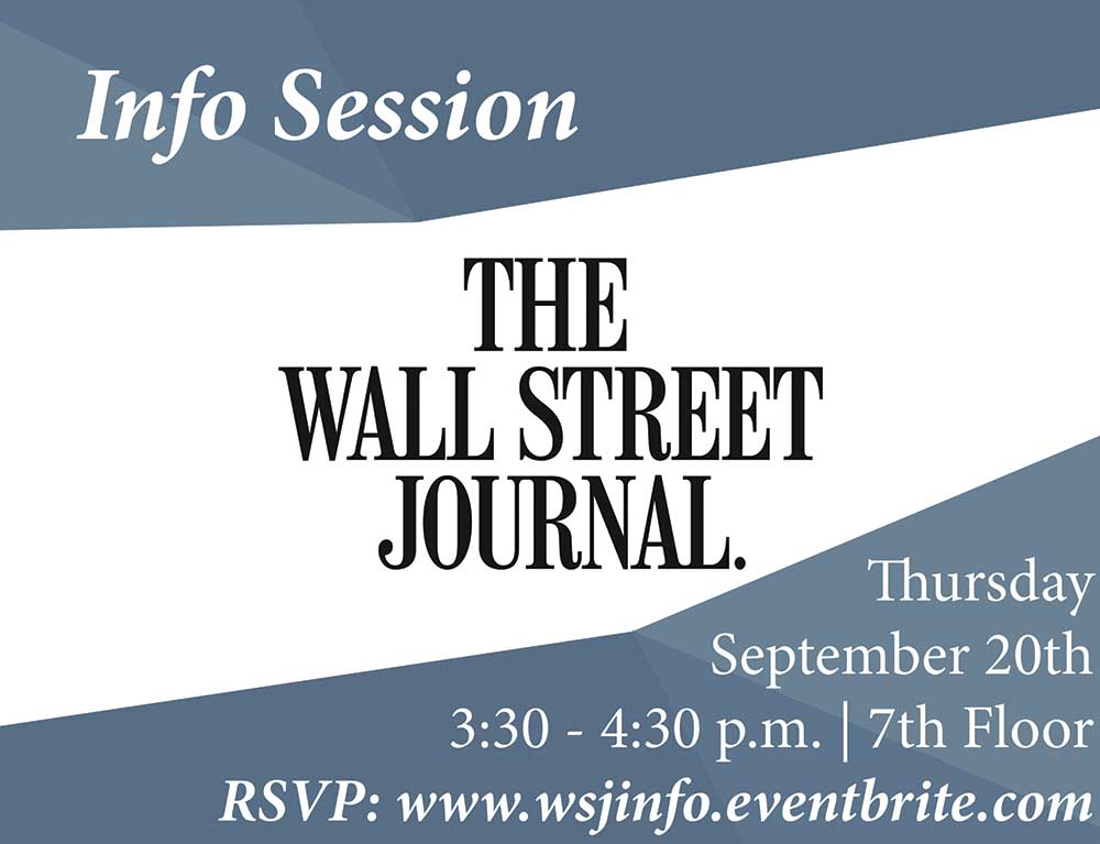 Wall Street Journal Info Session - Event Poster 2018