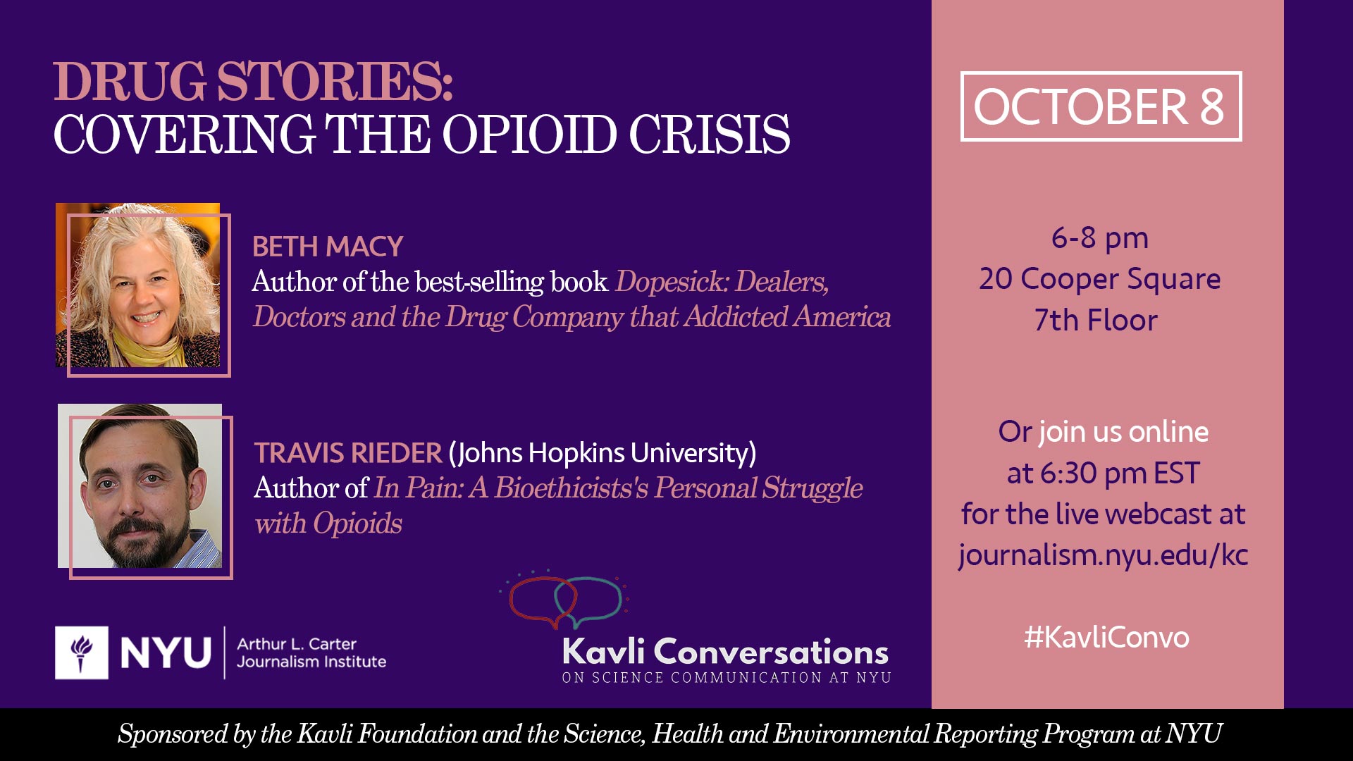 Drug Stories: Covering the Opioid Crisis - Event Poster (Details on web page)