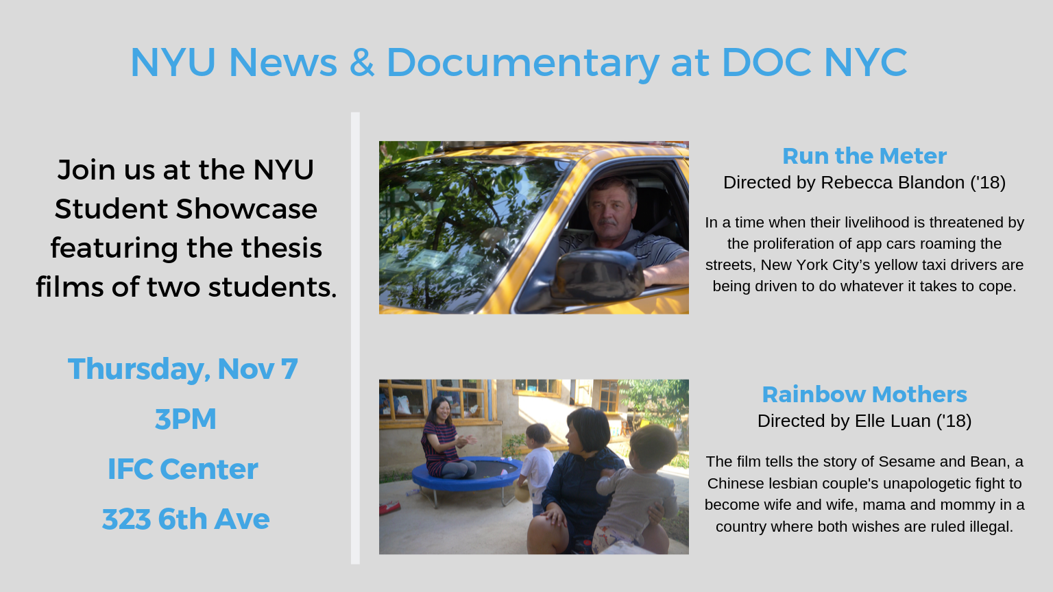 Thesis Films at DOC NYC - Event Poster