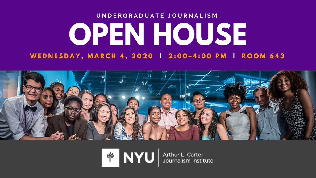 Undergraduate Journalism Open House - Event Poster