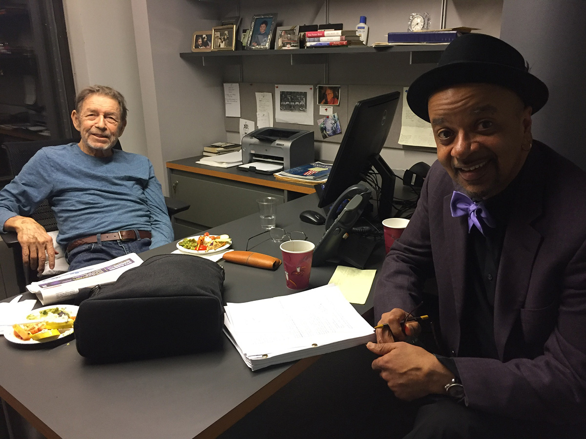 Pete Hamill (left) with James McBride (right)