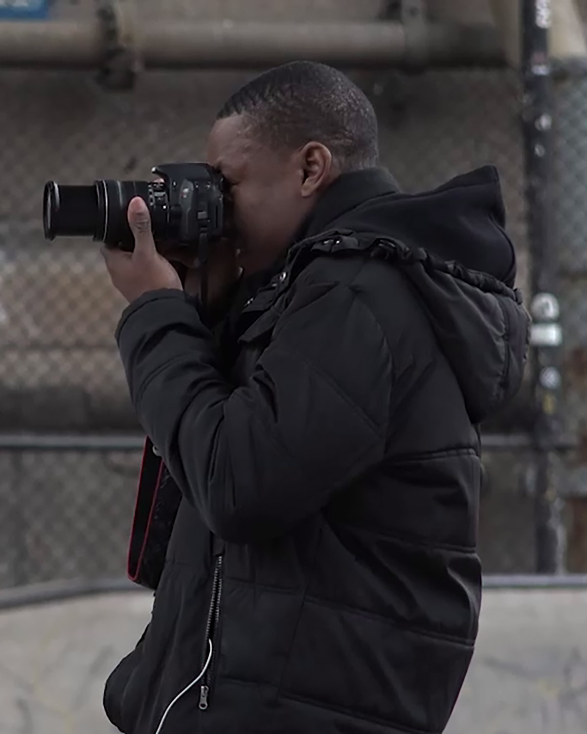 Student photographer in the field