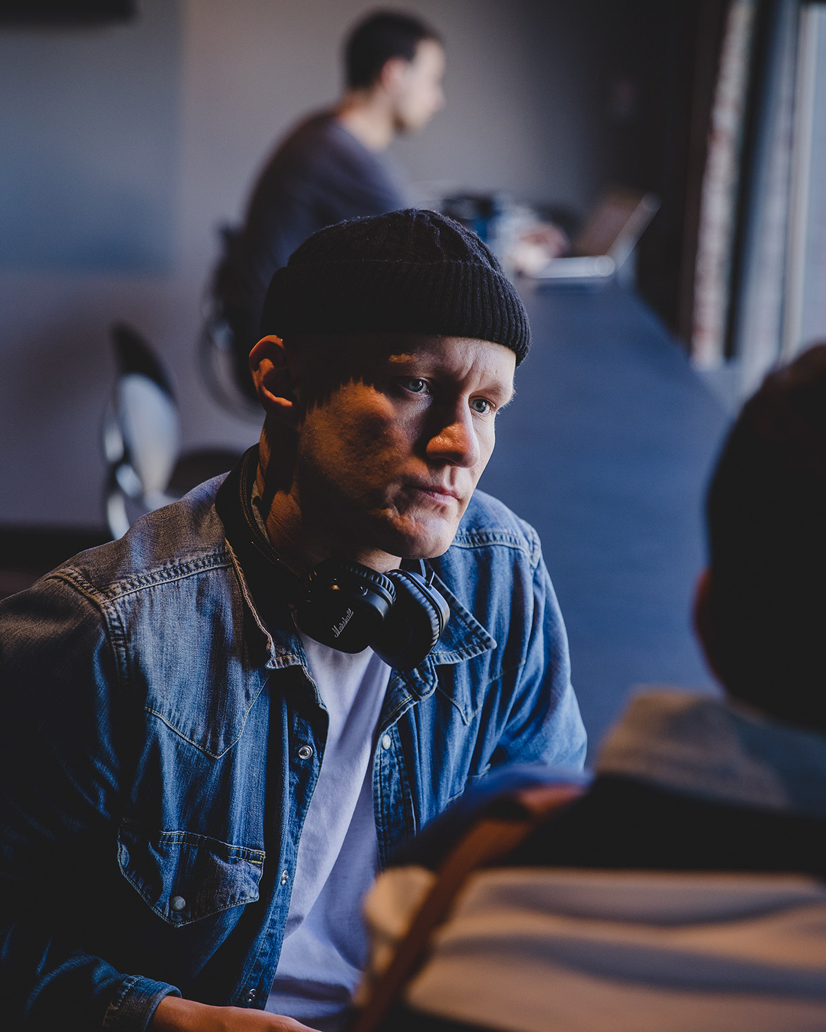 Student at window in common area