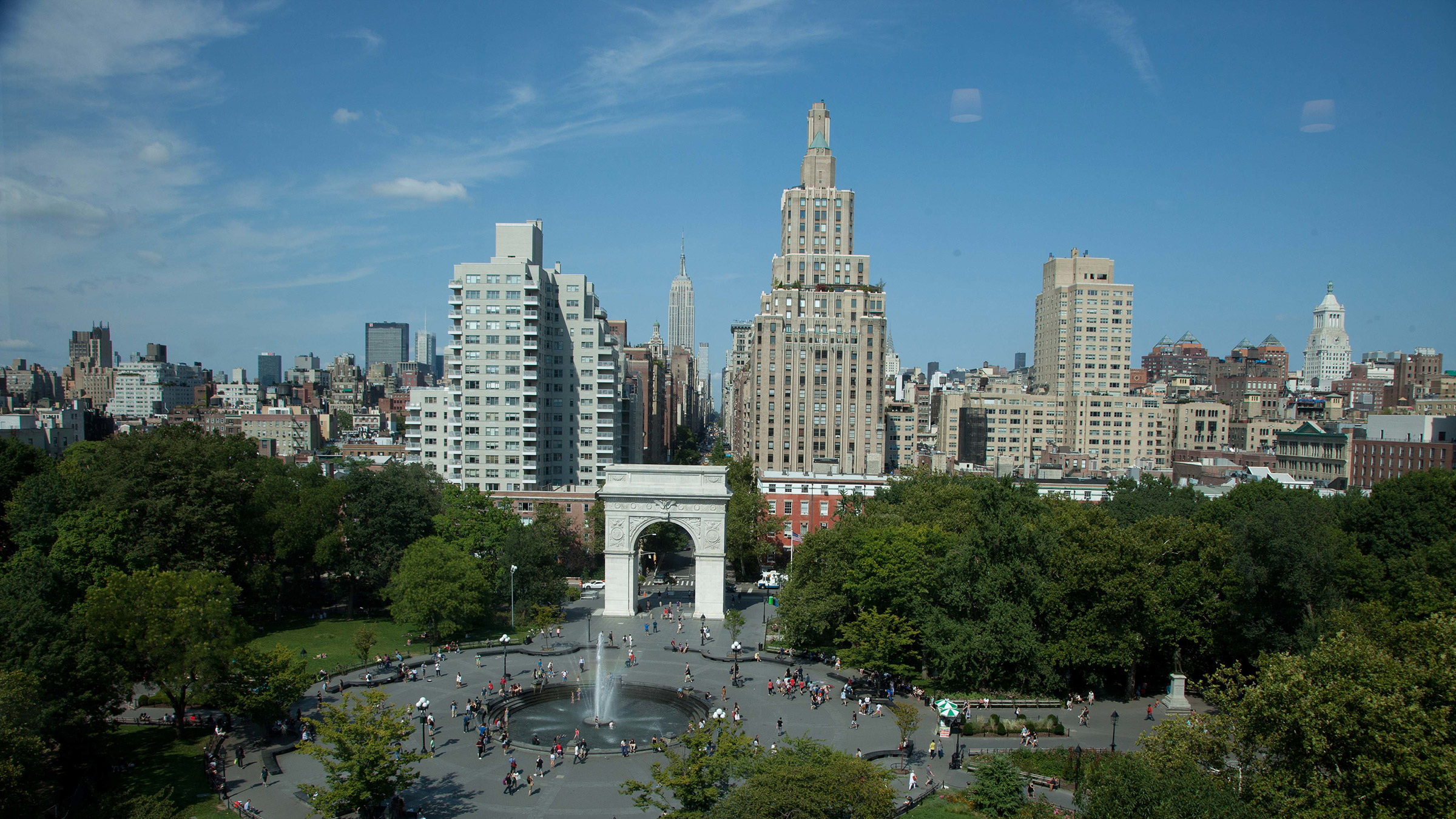 Washington Square Park from aerial view