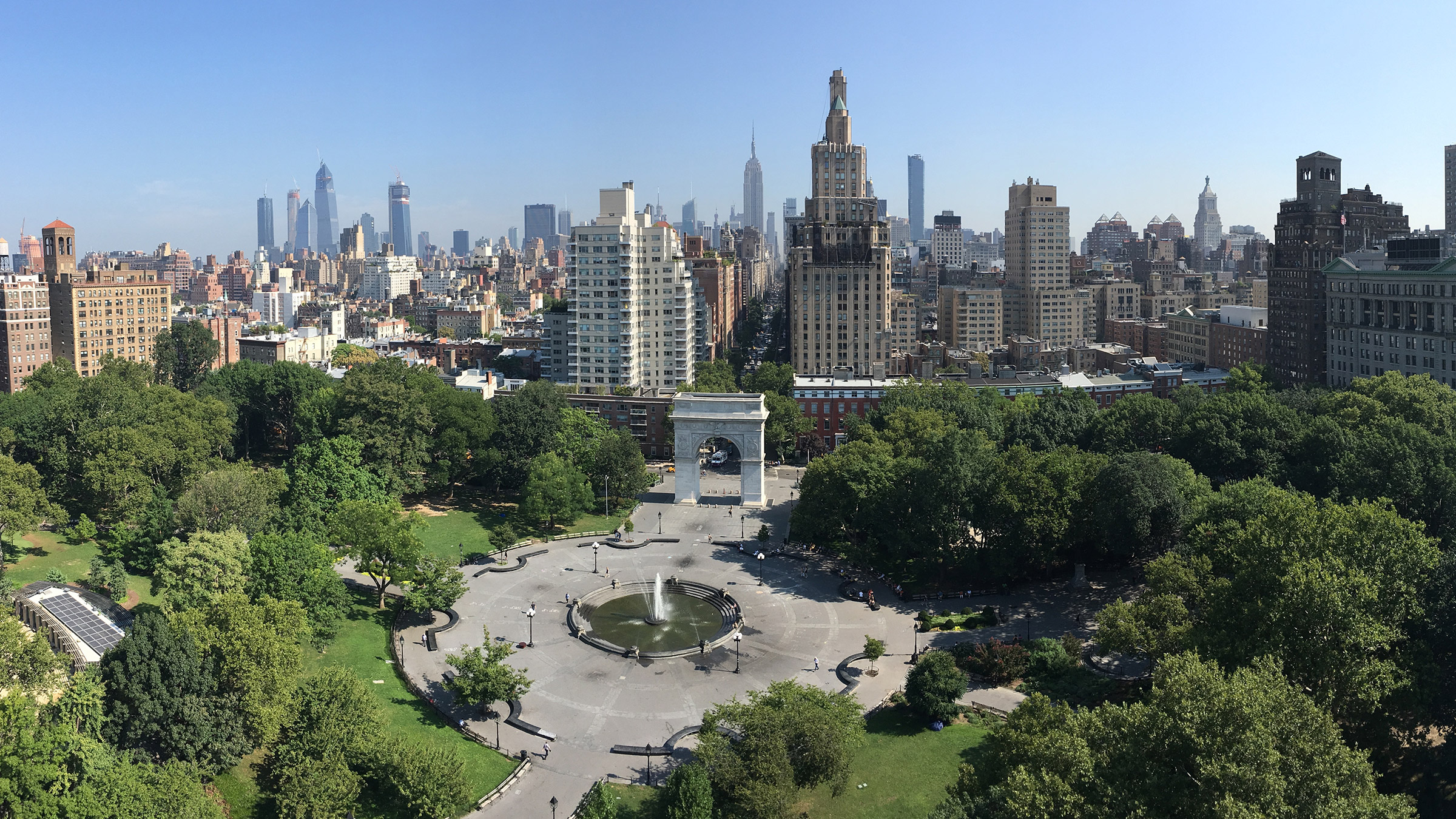 Washington Square Park from aerial view