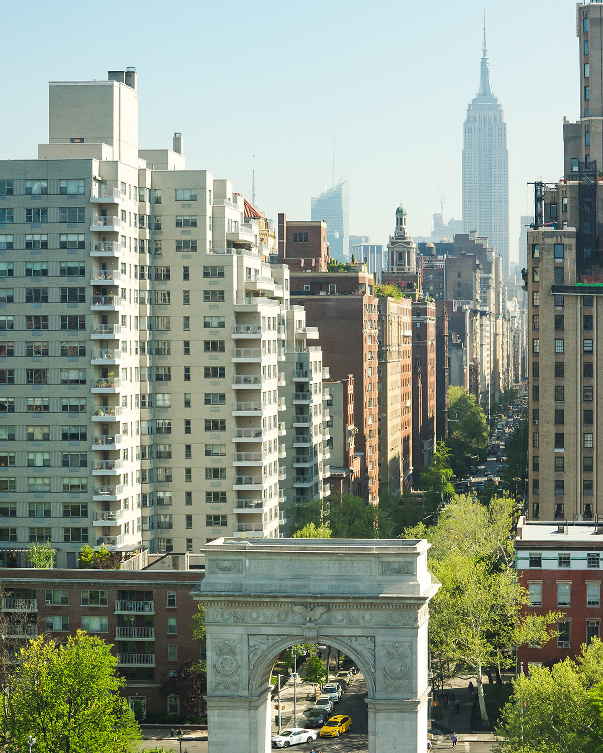 NYC skyline from Washington Square Park