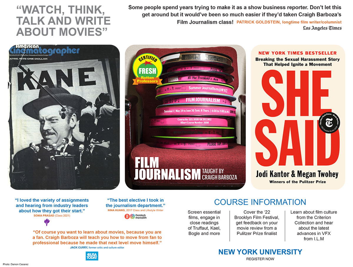 Film Journalism Class Poster (See course page for details)