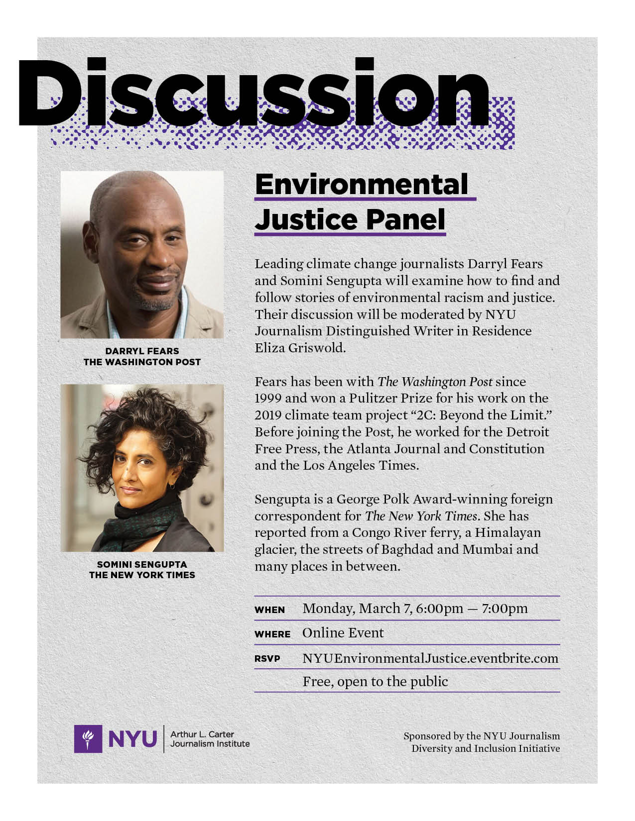 Event Poster - Environmental Justice Panel - See event page for details
