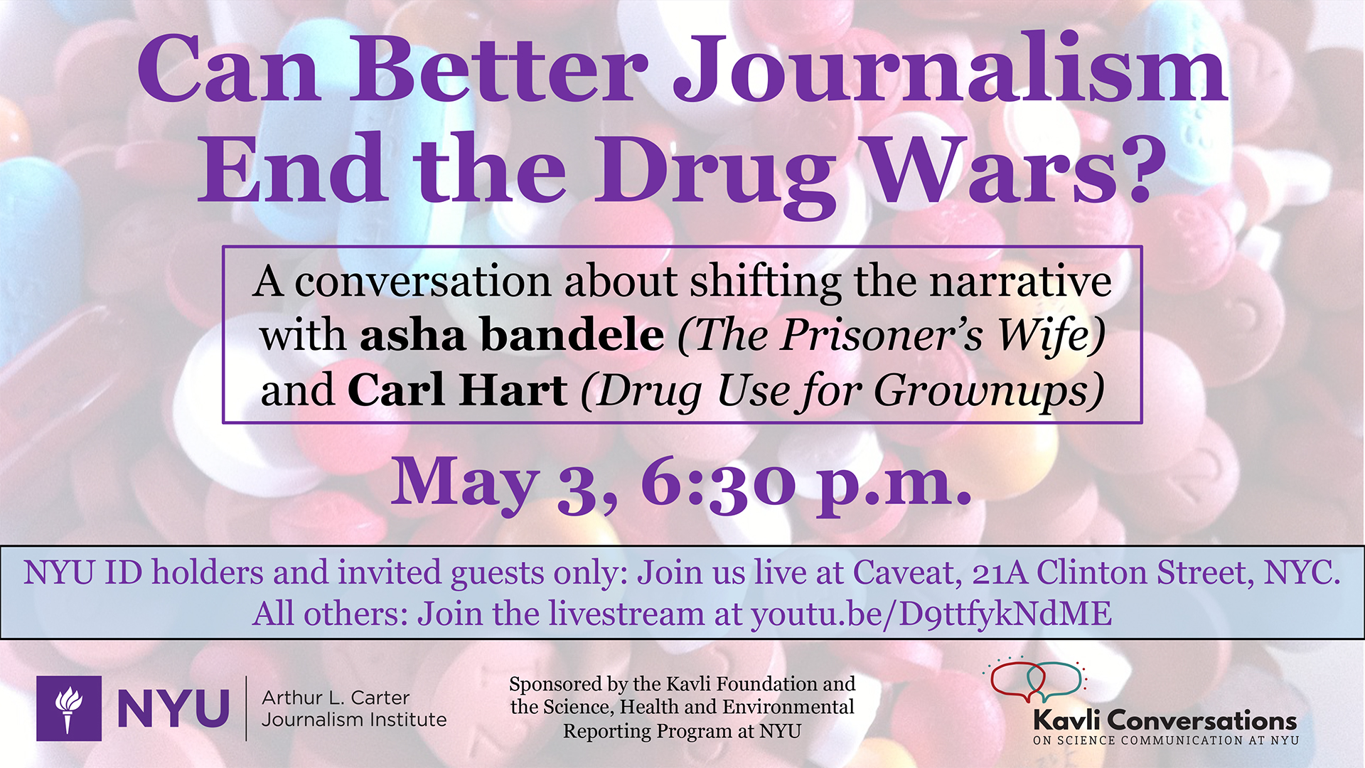 Event Poster - 2022 Spring - Can Better Journalism End the Drug Wars? - See event page for details