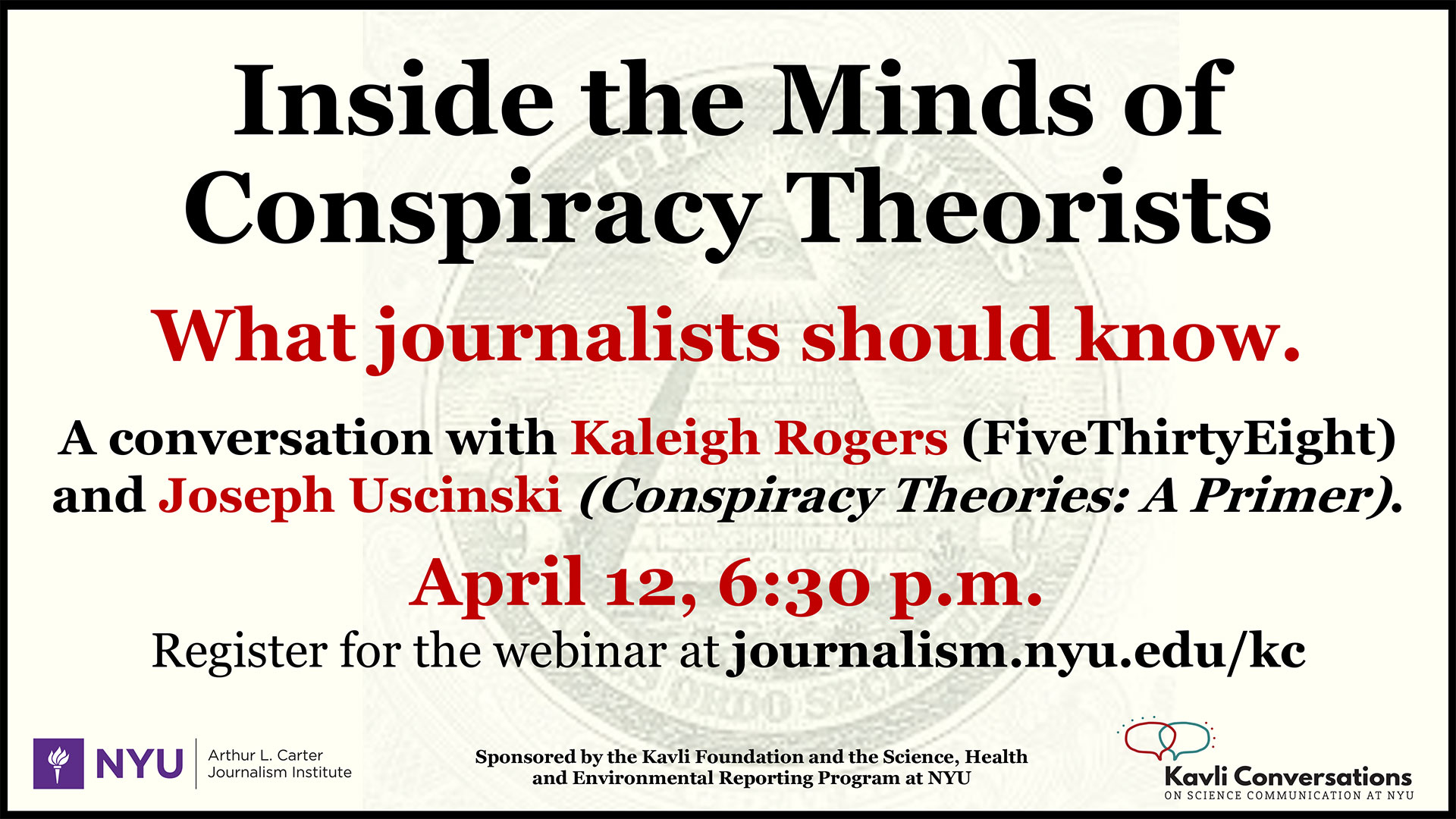 Event Poster - 2022 Spring - Inside the Minds of Conspiracy Theorists - See event page for details