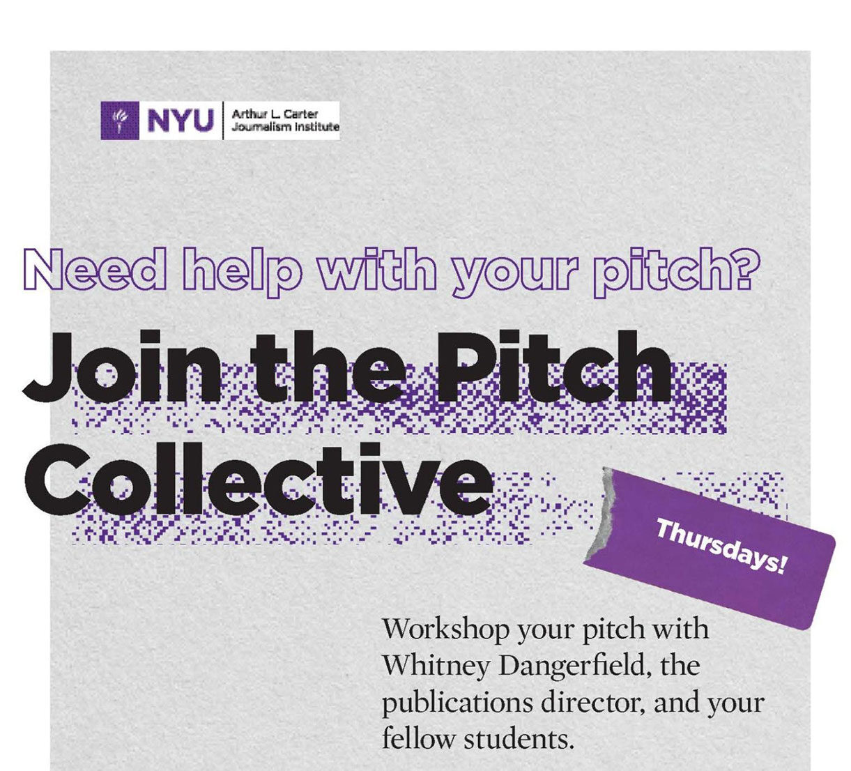 Event Poster - Pitch Collective - See page for details