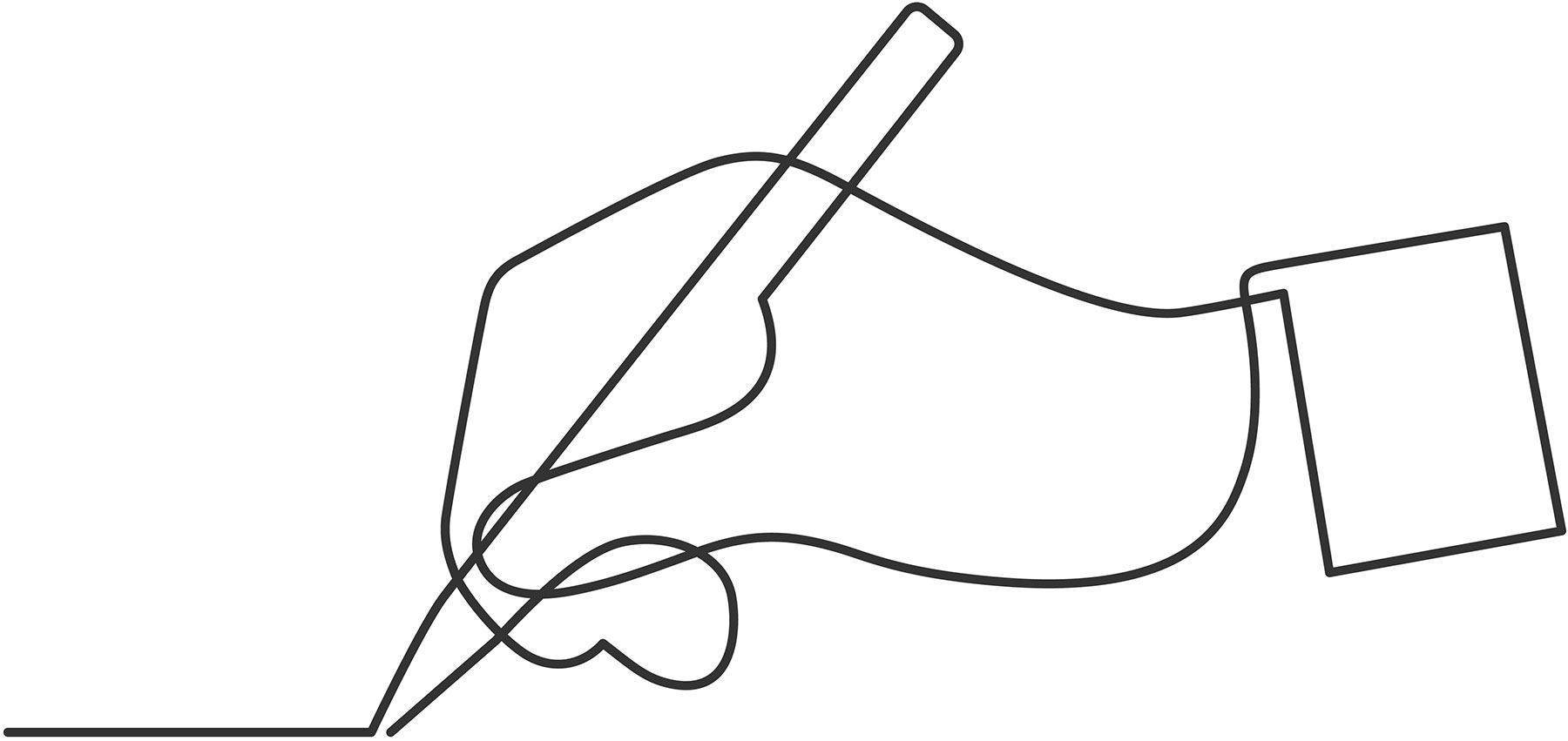 Illustration of a hand writing