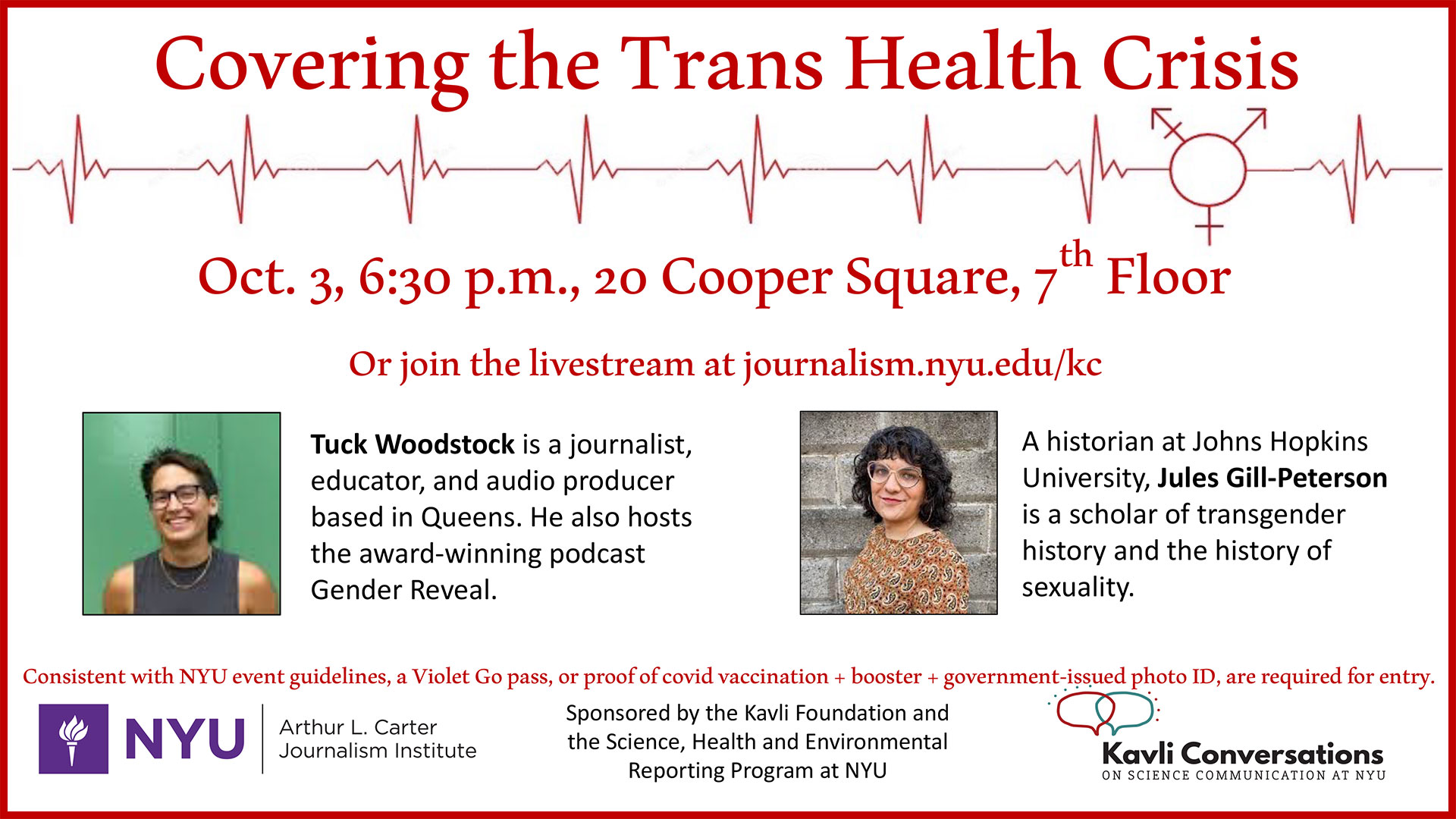Event Poster - Covering the Trans Health Crisis - See event page for details