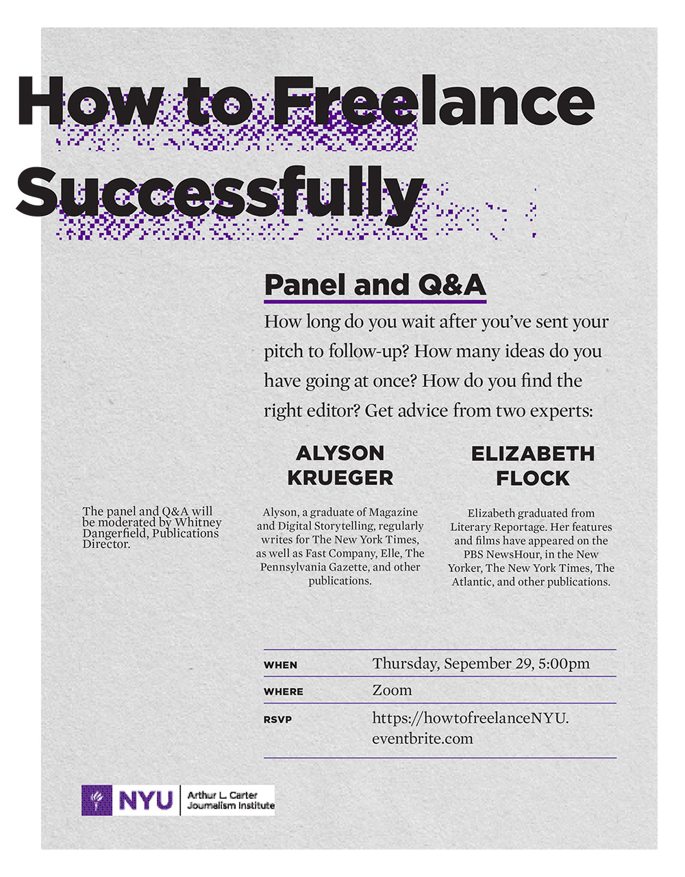 Event Poster - 2022 Fall - How to Freelance Successfully - See event page for details