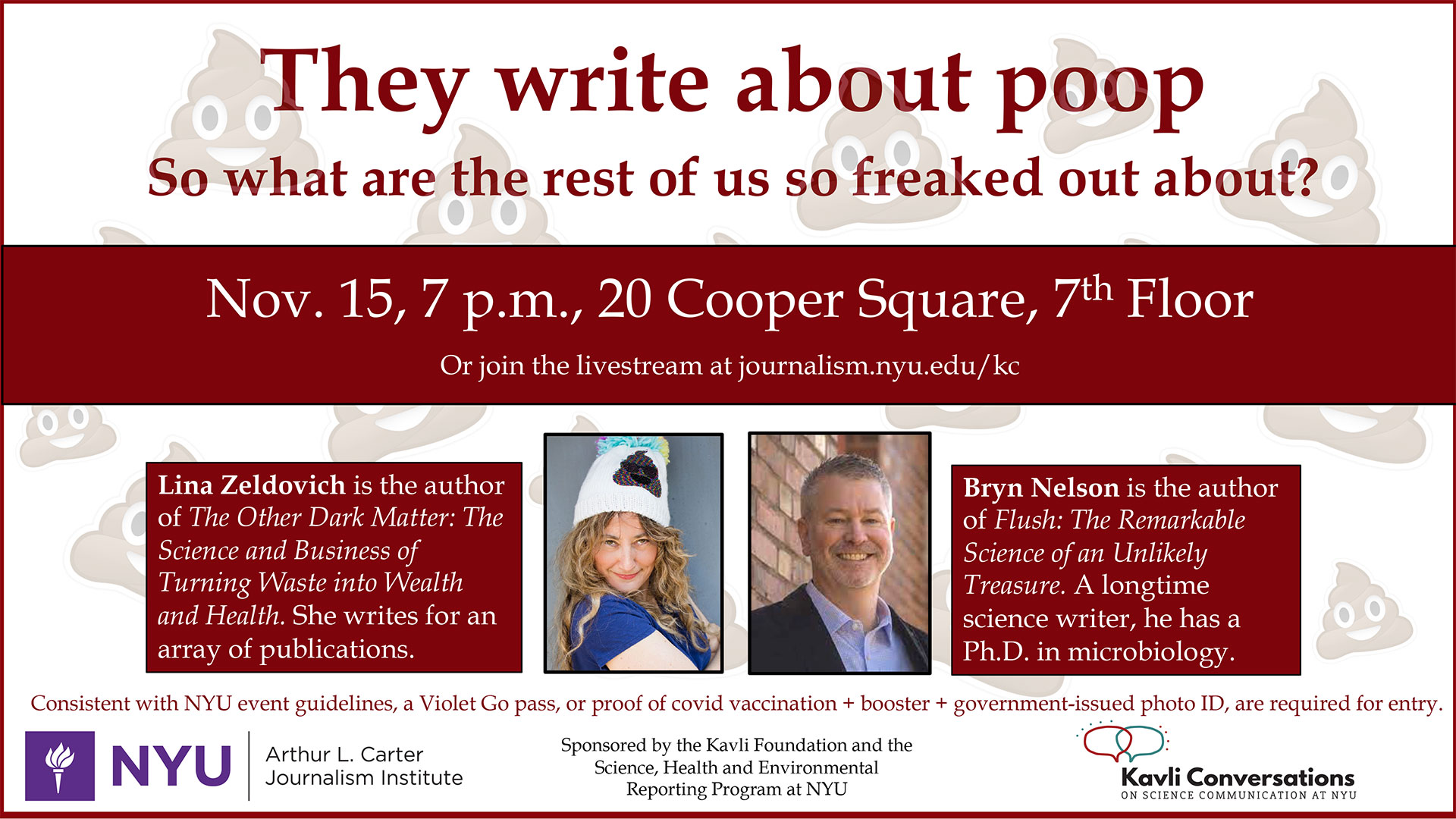 Event Poster - They write about poop: So what are the rest of us so freaked out about? - See event page for details