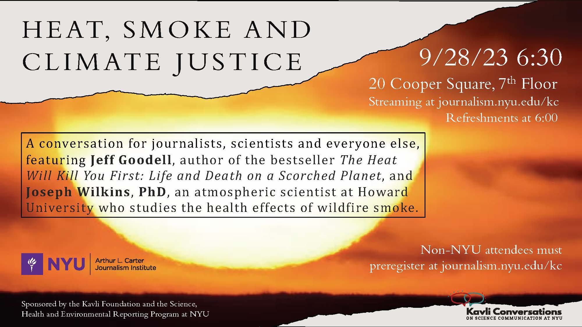 Heat, smoke, and climate justice poster