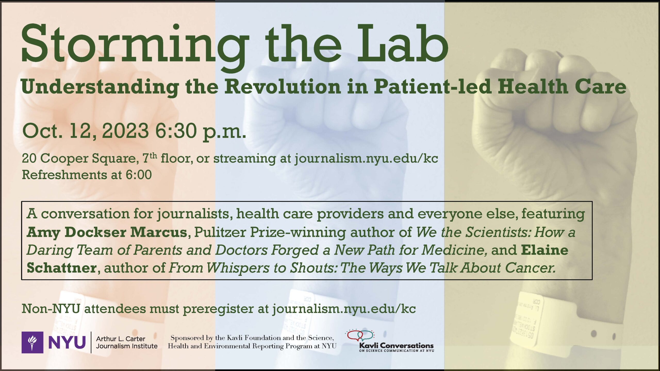 Storming the lab event poster