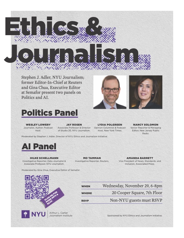 Ethics and Journalism initiative launch poster