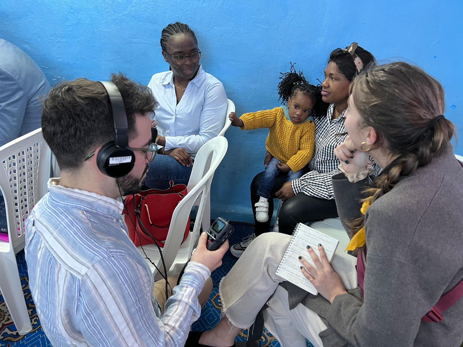 Students Amanda Taheri and Eric Raimondi interview members of a Christian "House Church" in Rabat