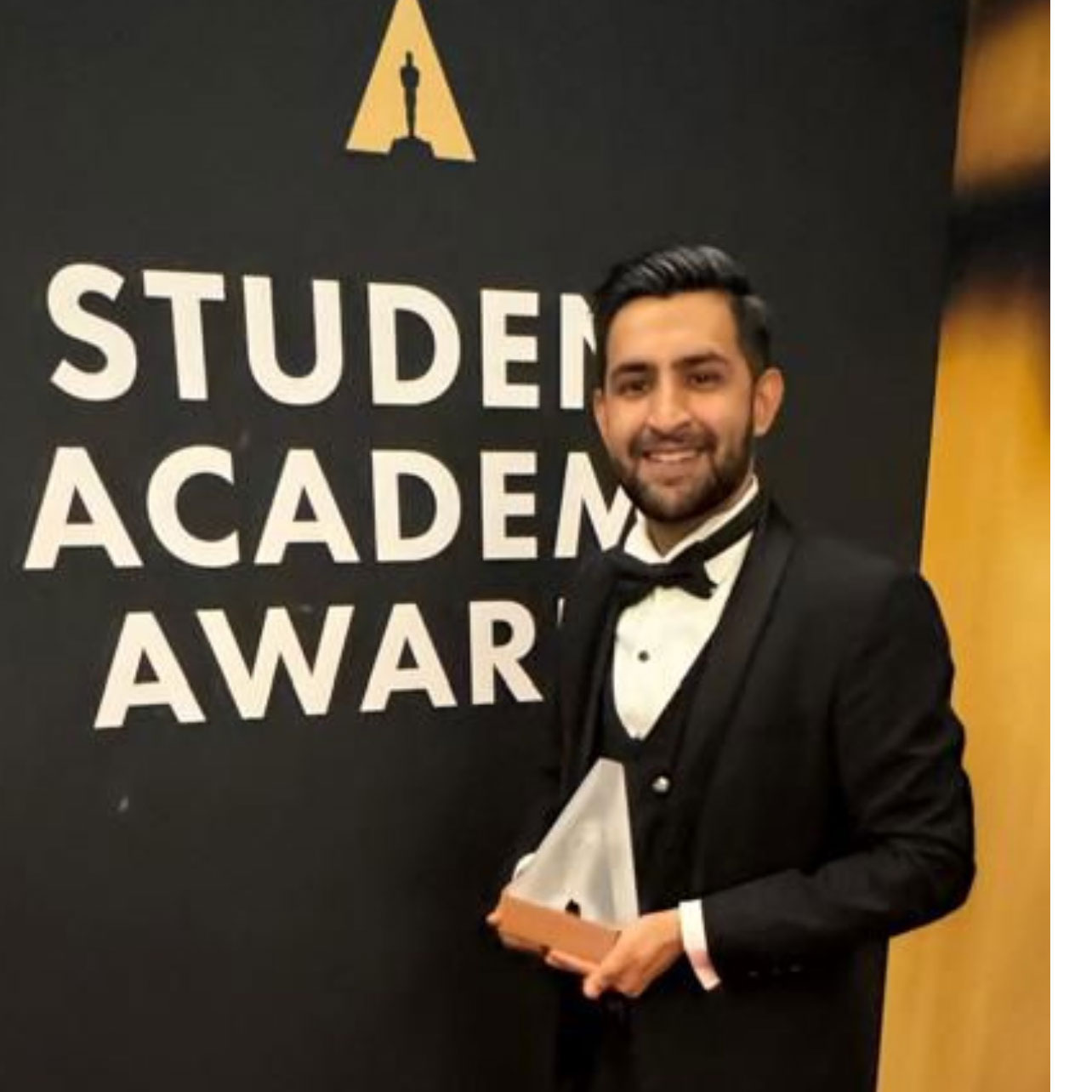 rishabh at the student academy awards