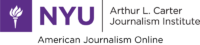 AJO logo, reads American Journalism online NYU