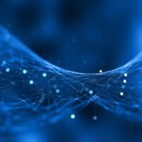 stylized tech design page header image shows fiber optic cables on blue background