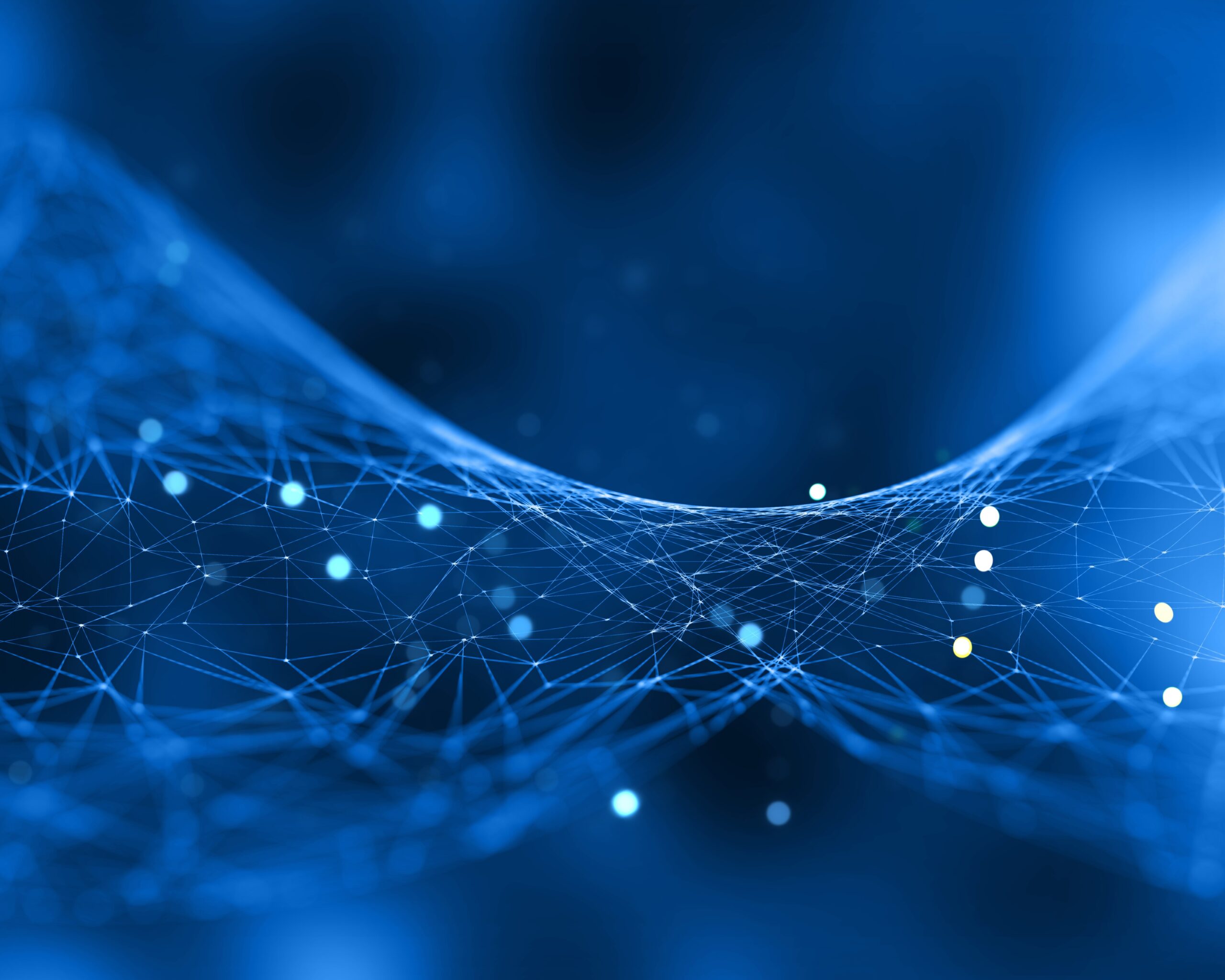 stylized tech design page header image shows fiber optic cables on blue background