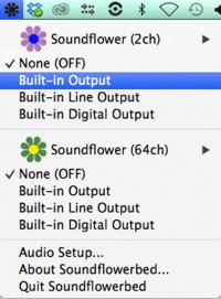 Screenshot of sunflower 2ch with OFF selected as Built-in Output.